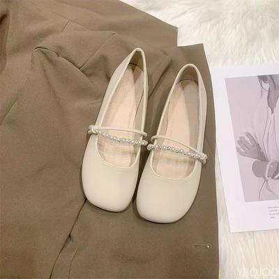 Французские ретро туфли Мэри Джейн одинарные удобные неглубокие носки универсальные плоские повседневные женские туфли с одной ногой