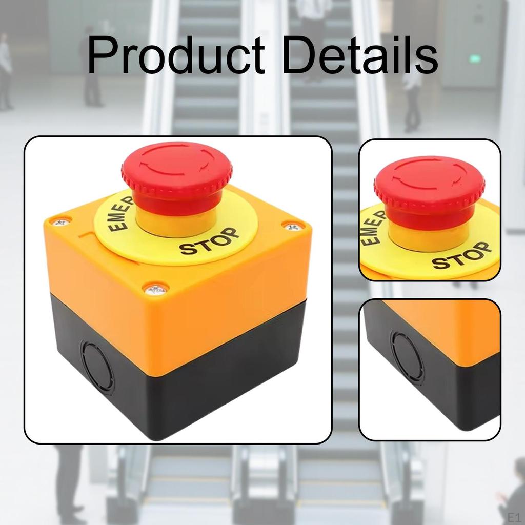 Emergency Stop Push Button Switch Single Hole Compact Lightweight Elevator Mount Replace Parts