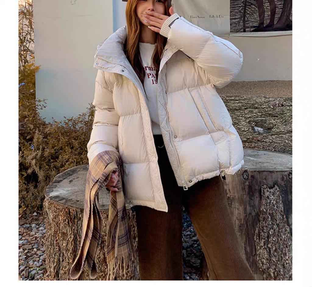 Модная куртка с капюшоном для женщин 2024 года, зимняя свободная утолщенная теплая одежда для хлеба, повседневная куртка, зимняя одежда