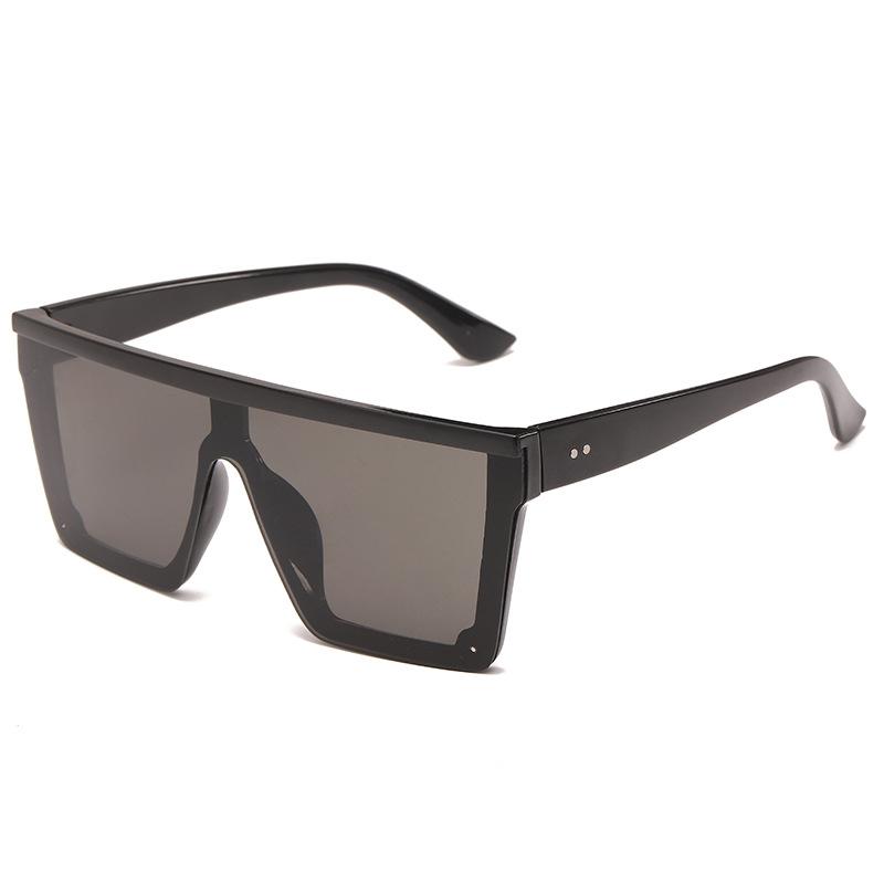 Модные унисекс UV400 большие цельные солнцезащитные очки с плоским верхом в ретро-стиле квадратные женские винтажные зеркальные очки