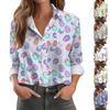 Women's Shirt Blouse Print Button Long Sleeve Casual Basic Shirt Collar Regular Top