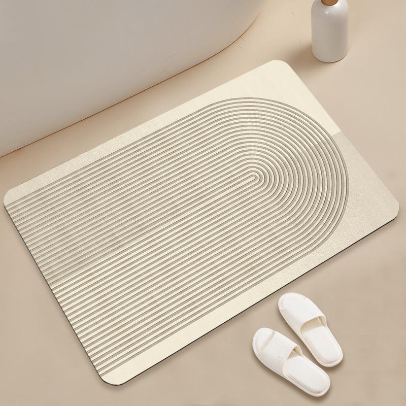 Modern Simple Non-slip Mat Household Bathroom Entrance Suction Mat Simple Line Diatom Mud Mat
