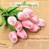 PU Tulip Simulation Flower - Decorative Plastic Bouquet for Living Room, Dining Table Ornaments, and Photo Props.