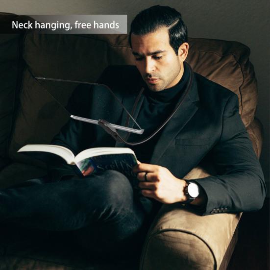 Подвесная лупа на шею, увеличительное стекло без помощи рук с гибкой шеей, большая область просмотра, легкая портативная лупа для чтения для пожилых людей