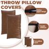 2Pcs Faux Leather Throw Pillow Cover Square/Rectangle Sofa Cushion Case with Hidden Zipper PU Leather Pillow Case Decorative