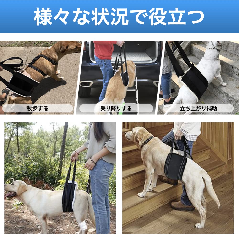 Ailunate Dog Walking Assistance Harness, Hind Leg Support Belt for Care and Assistance, for Senior Dogs and Pets (Size M)