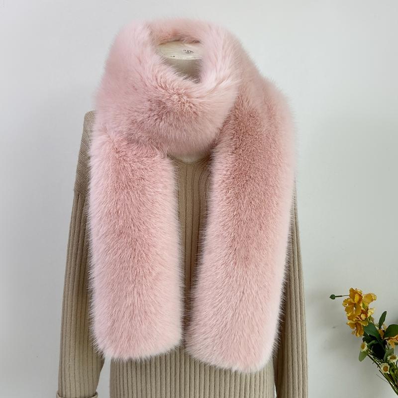 Сетчатые красные модели супер длинный шарф зимний искусственный мех лисья шерсть воротник теплая шаль плюшевый шарф женский шарф