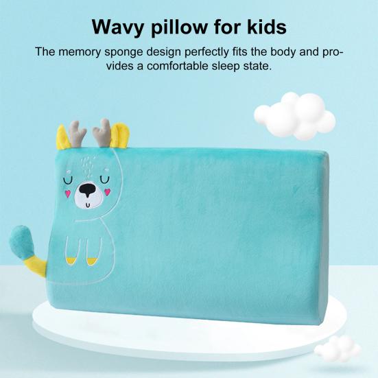 Эргономичная детская подушка в форме клина с волной, мягкая и эластичная пена с эффектом памяти, мультяшная