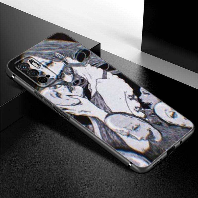 Junji Ito Terror Horror Anime Case For Xiaomi Redmi Note 7 8 9 10 Lite 11 11E 11T 12 Pro 11S 4G 10T 5G 8T 9S 10S TPU Black Cover