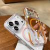 Ice Crystal Подходящий для IPhone17proMax Магнитный чехол для телефона Apple 16 Пленка для объектива Hawk 15 Прозрачный противоударный чехол
