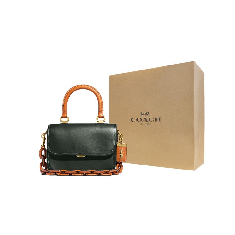 COACH Rogue Leather Trunk Bag, Small Square Bag, Shoulder Bag, Crossbody Bag, Handbag Small Women's C6860-B4SZG