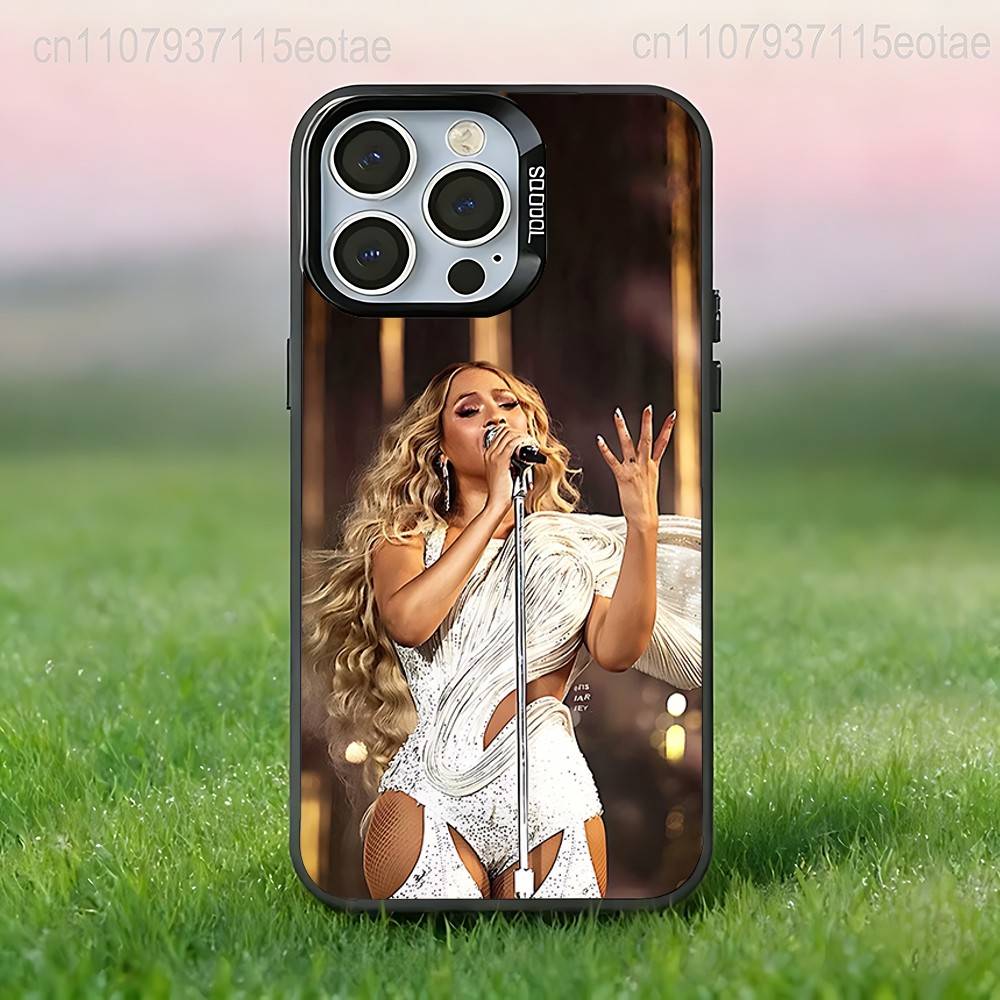 B-beyonce Cowboy Cool singer Phone Case For iPhone 17,16,15,14,13,12,11,Pro,Max,Plus,E,Air,Mini Black IMD Cover