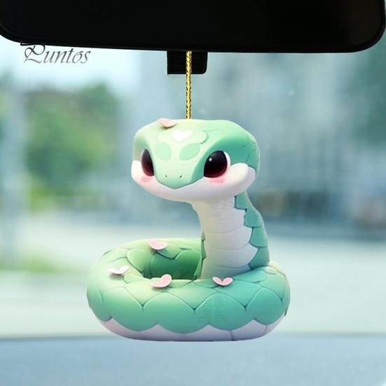 Подвесной кулон в виде змеи, животное, рождественская елка, украшение для автомобиля, акриловое, милое, зеркало заднего вида автомобиля, украшение для деревьев, окон, дверей, стен