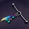 Stainless Steel Silver Dream Catcher Plated Surgical Steel Industrial Piercing Barbell Stud Ear Ring