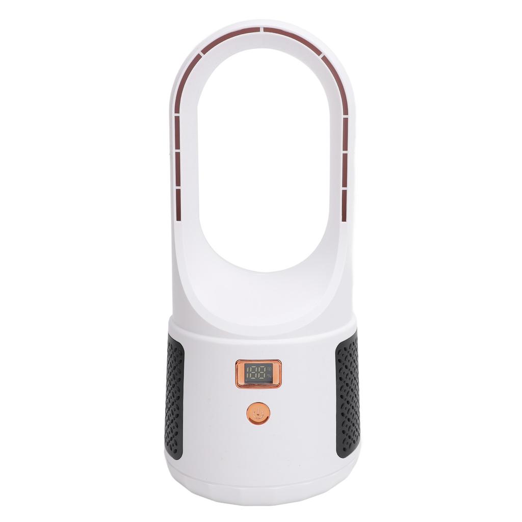 USB Desk Fan 6 Speeds Wind Quiet Portable Bladeless Cooling Fan with Power Display for Home Bedroom Office