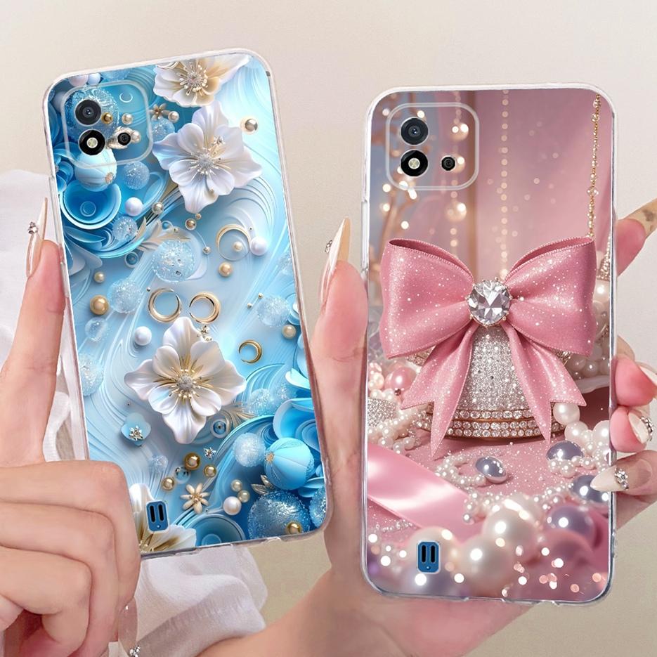 Чехол для Realme C11 2021 RMX3231 Цветы Расписной Чехол Мягкий Силиконовый Чехол для Телефона Для Realme C20 C 11 RealmeC11 2021 Сумки