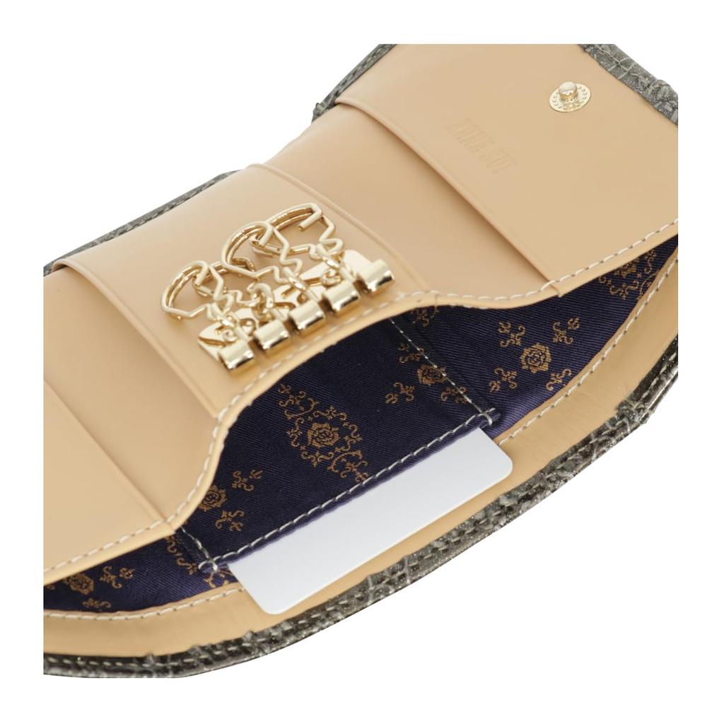 Ключница Мультикартхолдер Вместительная 316906 Кошелек Мини-кошелек Натуральная кожа Тиснение Тиснение Темно-синий [ANNA SUI] [84]