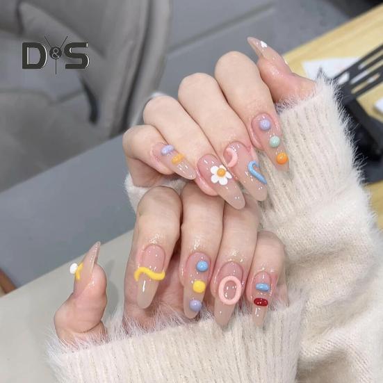 10 шт. 3D-цветок накладные ногти длинный набор для наращивания ногтей Wear Armor многоразовые легко снимаемые экономящие время накладные ногти для домашнего салона