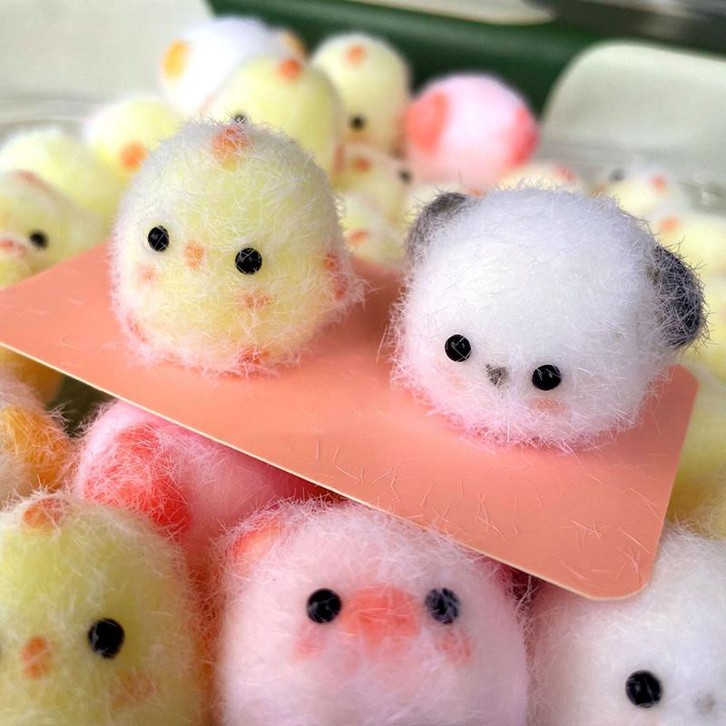1 шт., липкая мягкая игрушка для снятия стресса в виде цыпленка, свиньи, собаки, симпатичная игрушка для снятия стресса с помощью сжимаемого силиконового брелок-сумки