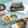 Ланч-бокс со столовыми приборами, герметичная коробка большой емкости, легко чистящаяся коробка для еды Bento для домашнего офиса