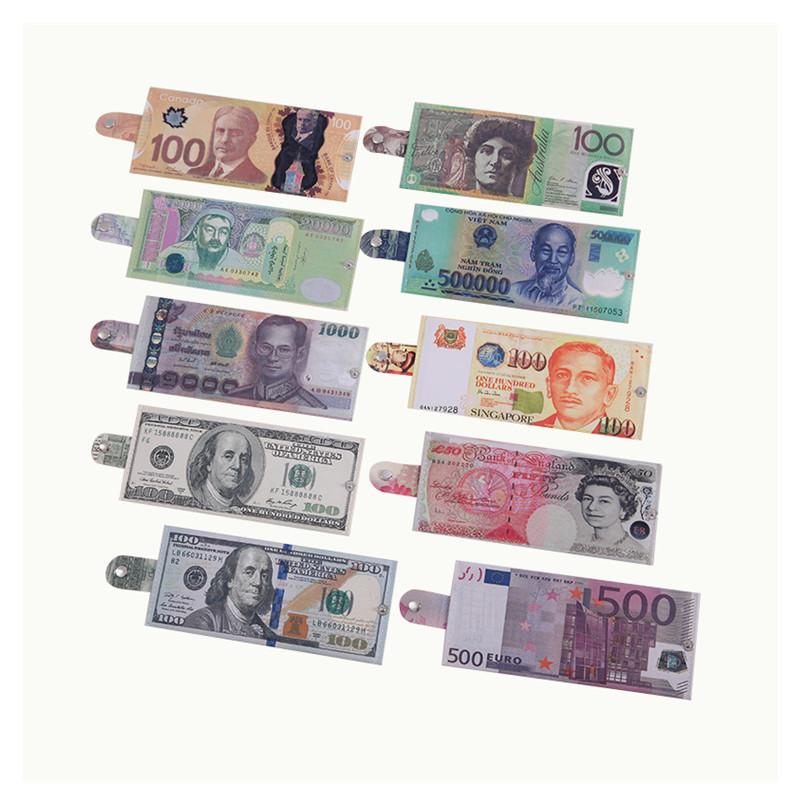 16 стилей, мужской кошелек, ультратонкий кошелек Billeteras Para Hombr, короткий кошелек с рисунком банкнот, унисекс, кошелек для монет, кошелек для женщин