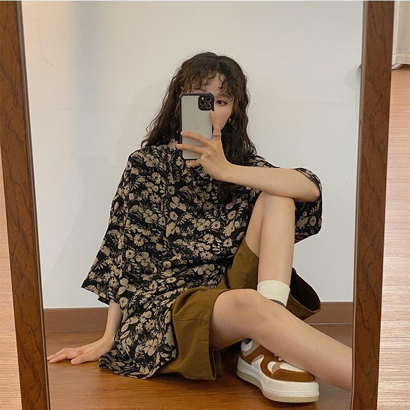 Vintage Harajuku Women Blouses Japanese Style Oversize Aesthetic 90s Shirt Korean Fashion Chic Female Hippie Streetwear