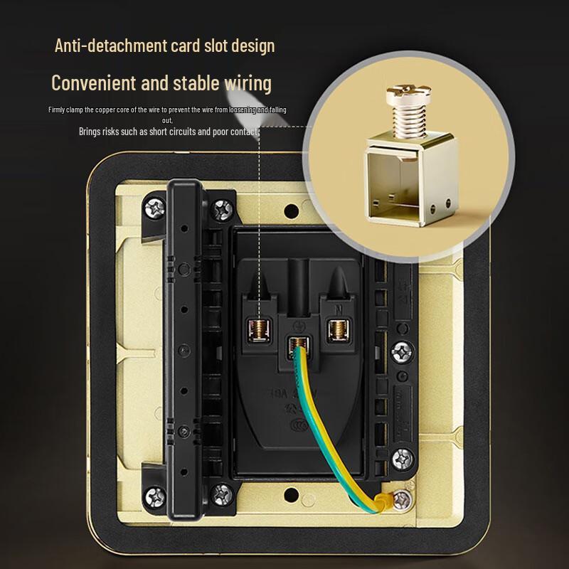 Gongniu Ultra-Thin Embedded 5-Hole Floor Socket CN plug (adapter included)