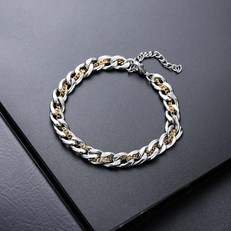 Bracelet Men's Titanium Steel Does Not Fade, High-end Sense Versatile Hip-hop Jewelry Women's Simple Personality Retro Accessories