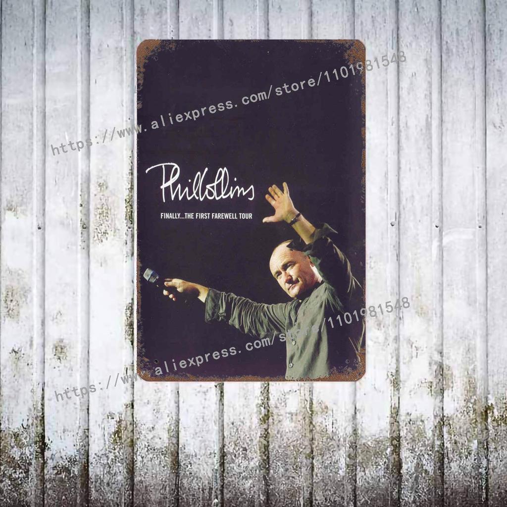 Фил Коллинз Барабанщик металлический Декор Постер Винтажная Жестяная Табличка Металлическая Табличка Декоративная Табличка для Паба Бара Мужской Пещеры Клуба Настенное Украшение