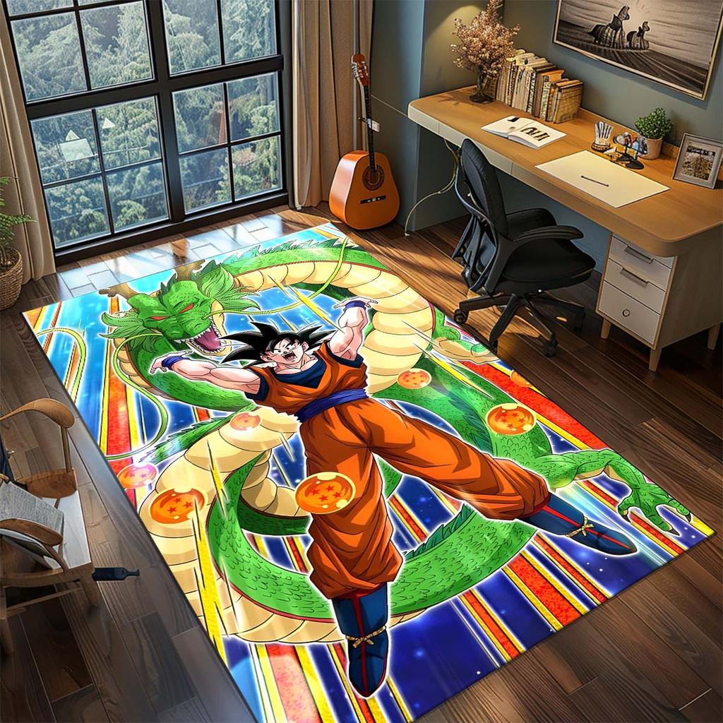 Ковер Dragon Ball Goku Аниме Ковер Большой Ковер Нескользящий Моющийся Напольный Коврик Комната Геймера Спальня Домашний Декор -QJY