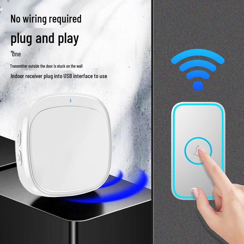 Smart USB Wireless Doorbell with Long-Range Remote Control and Call Button for Elderly Patients