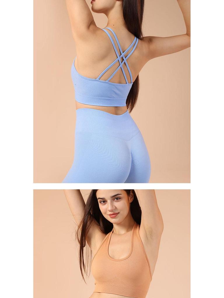 Женский бесшовный плиссированный комплект для йоги из двух частей: Завышенная талия, облегающий крой для фитнеса на открытом воздухе