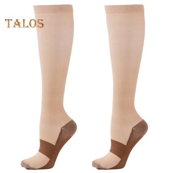 1 пара женских зимних спортивных носков, компрессионные носки для йоги, длинные, с трубкой, высокоэластичные, нескользящие, удобные, теплые носки для