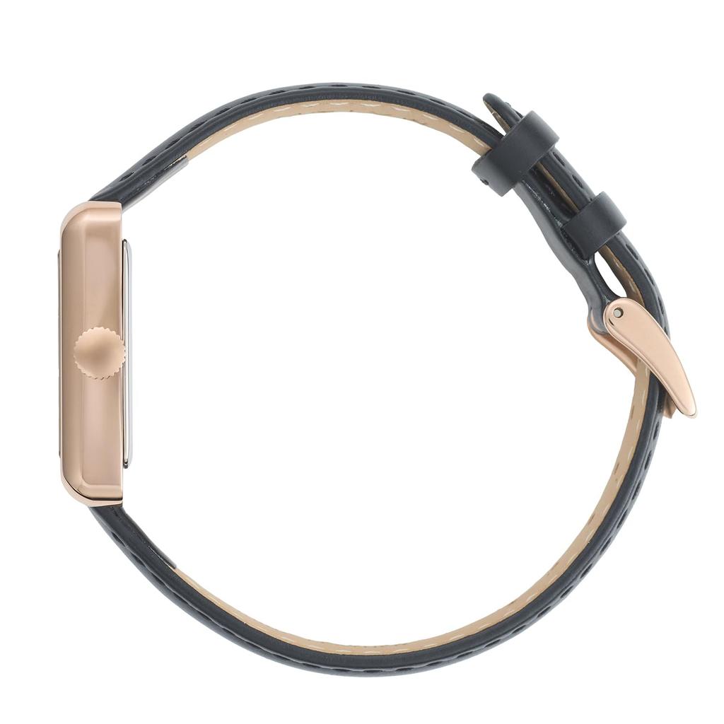 Authorized Distributor [MATOW] Matou Watch Women's Mw004010 [Tsuki Oborozuki - Oborozuki -] Rectan Rose Gold Black Leather Circle Roman