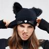 Fashion Cat Ear Women Hat Acrylic Knitted Hat Warm Winter Hat For Women High Quality Bonnet Hat