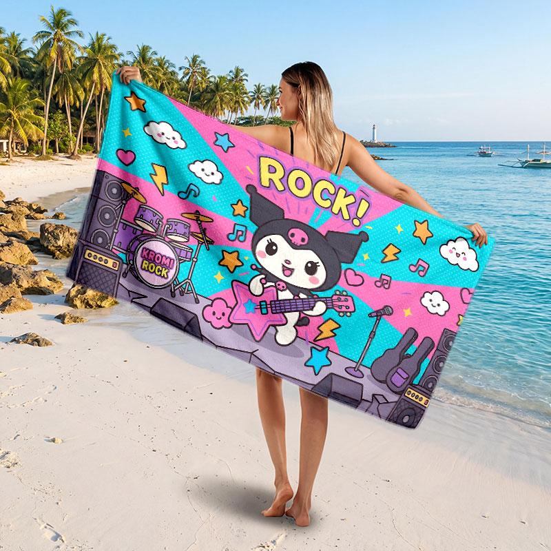 Large Beach TowelKuromi Soft Absorbent Towel Beach Bath Home Use