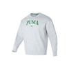 Puma Letter Logo Printed Sports Fitness Training Knit Crew Neck Pullover Long Sleeve American Vintage Sweatshirt Unisex Sweatshirt Gray 682929-04