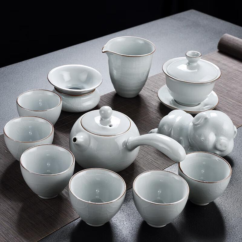 11-Piece Ru Kiln Ceramic Kung Fu Tea Set