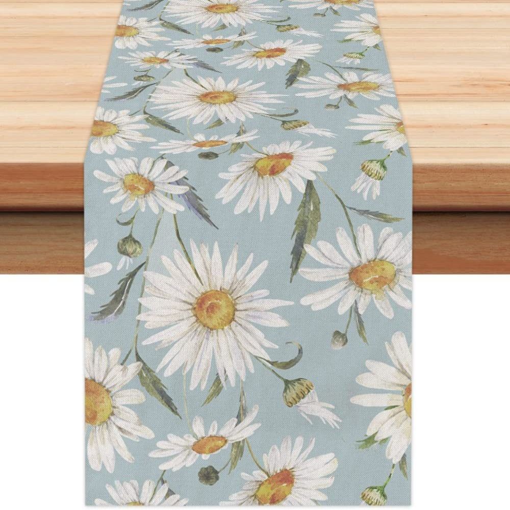 13*72 Inch Table Runners Linen Tea Table Decorative Cloth Proluxe Flower Table Flag Kitchen