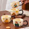 Household Suit with Handheld Ceramic Cup Bear Cute Animal Mug Simple Set of Girls Couple Water Cup Gift