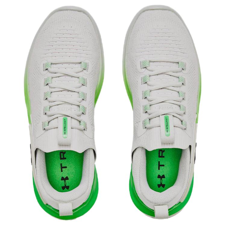 Under Armour Амортизирующие Нескользящие Износостойкие Низкие Тренировочные Кроссовки Мужские Белые Зеленые 3026106-300