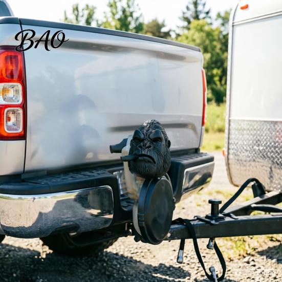Tough Guy Style Trailer Accessory Hitch Cover, Gorilla Shape Coupling Cover Cap, Towing Unique Design Tow Hook Dustproof Protector for Truck