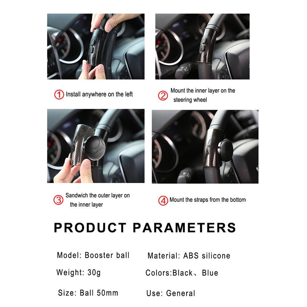 360 Degree Rotation Car Steering Wheel Knob Ball Spinner Knob Steering Booster Silicone Power Steering Handle Ball Strengthener