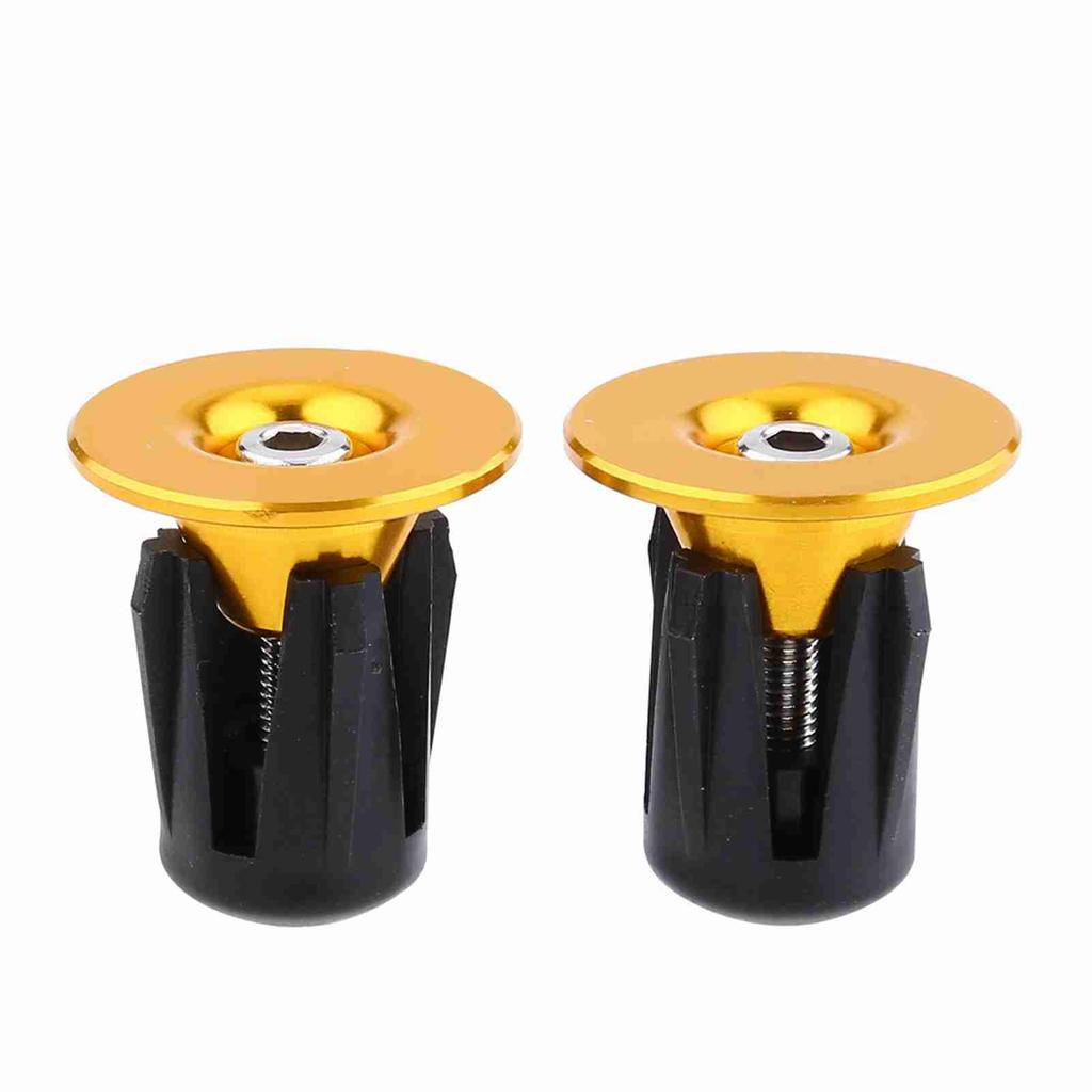 2 шт. цветные алюминиевые велосипедные рули, ручки, заглушки, колпачки (Золото)