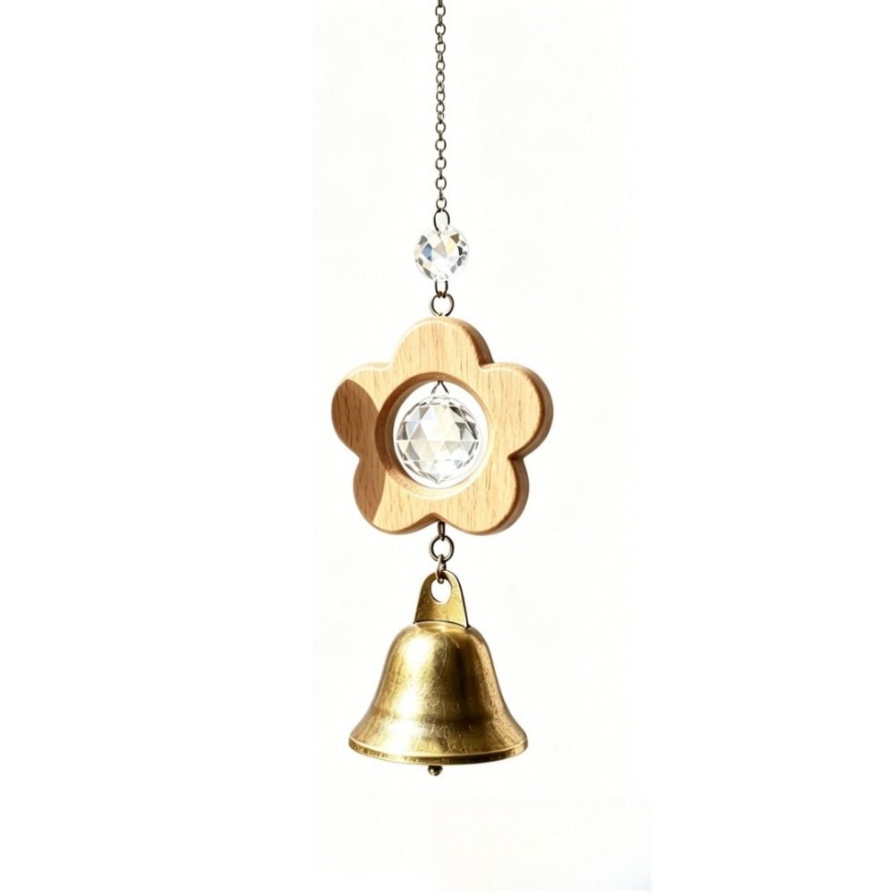 Crystal Prism Bird Wind Chimes Wooden Sun Catcher Vintage Crystal Pendant Home