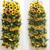 1 Pcs 260cm Simulated Sunflower Vine Air Arch Decoration Plastic Flowers Duct Decor Conditioning Wedding Wrap Sunflower