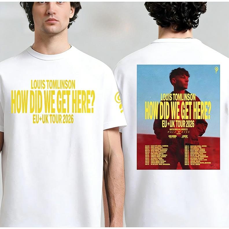 Даты тура 2026 года для The Retro Concert Pattern T-Style Louis Tomlinson's _How We Got Here_ Из _O and Y Tour Concerts_ -