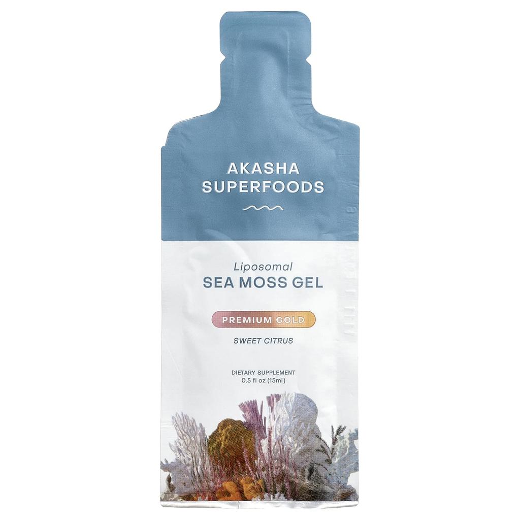 Akasha Superfoods, Липосомальный гель из морских водорослей, Сладкий цитрус, 30 пакетиков, 15 мл (0,5 жидких унций) Каждый