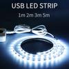 Светодиодная лента 5V USB со переключателем, водонепроницаемая, для декорации дома, комнаты, подсветки, 1м, 2м, 3м, 5м