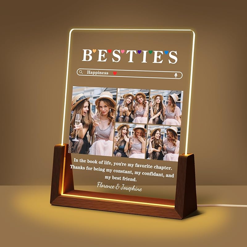 Персонализированные уникальные подарки на День матери для мамы и жены, подарки для мамы от дочери, сына и мужа, фоторамка из акрила с ночником и именем на фото,